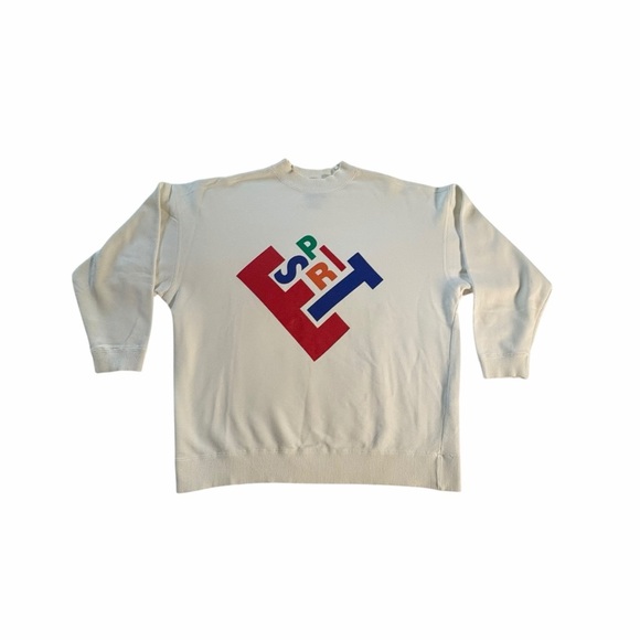 Vintage ESPRIT “Esprit de Corp” Logo Sweatshirt | Cream White | Unisex Small - Picture 2 of 11
